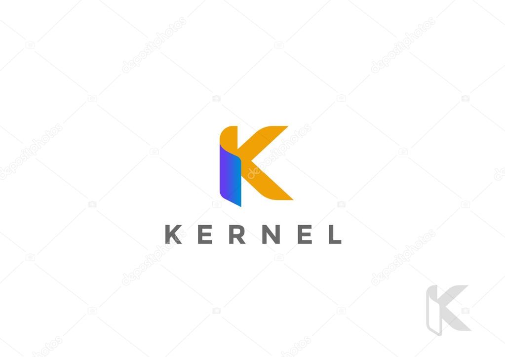 Letter K Logo ribbon design vector template