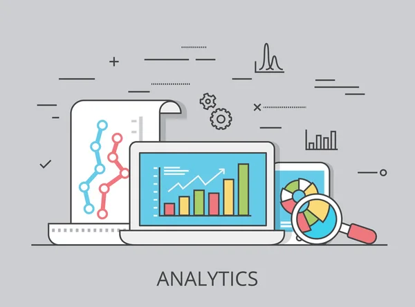 Visitante analytics website herói imagem — Vetor de Stock