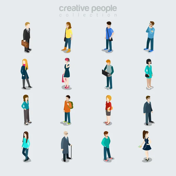 Personas diversas por trabajo, sexo, edad y estilo — Vector de stock