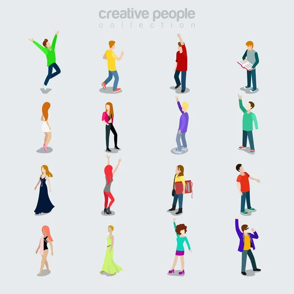Personnes diversifiées par emploi, sexe et style — Image vectorielle