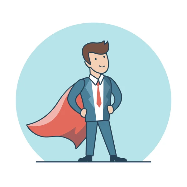 Üzletember a Super Hero Red Cape — Stock Vector