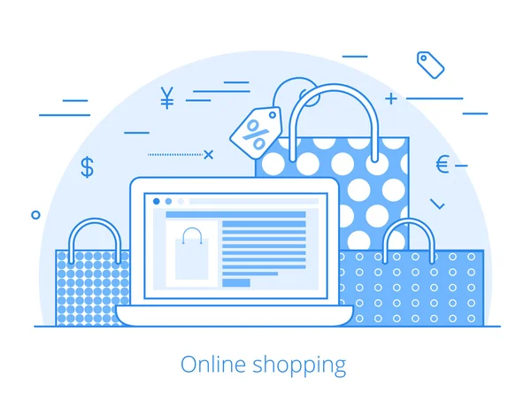 Sito di shopping online immagine eroe — Vettoriale Stock