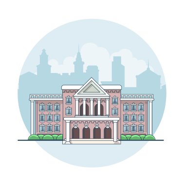 Lineer Düz bina cephe girişi