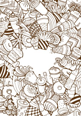 Fast Food mix doodle kolaj