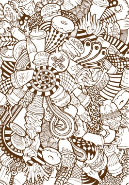 Fast Food mix doodle kolaj