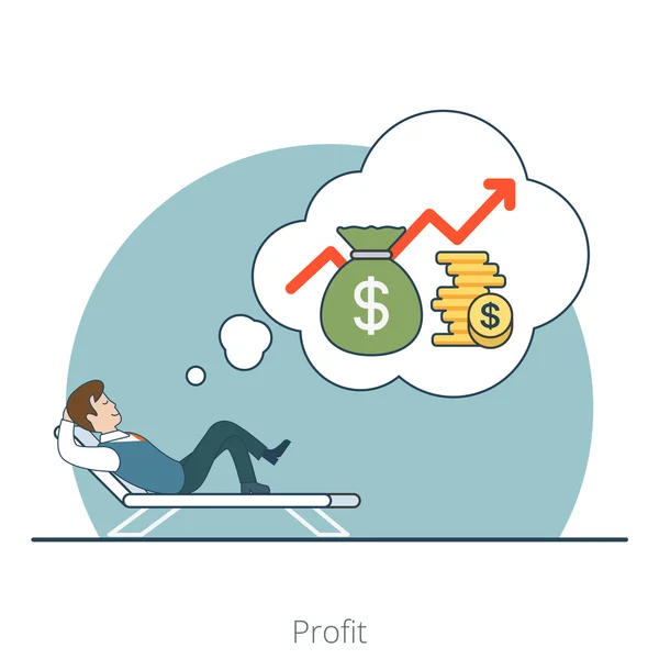 Investidor sonho sobre o lucro mentir —  Vetores de Stock