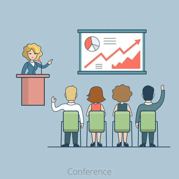 Linear Flat office Conference Speaker — Stock Vector