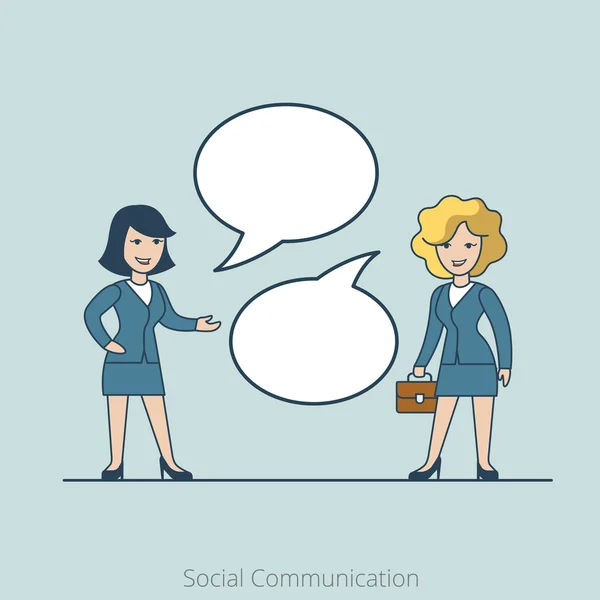 Δύο γυναίκες επιχειρηματίες chat — Διανυσματικό Αρχείο