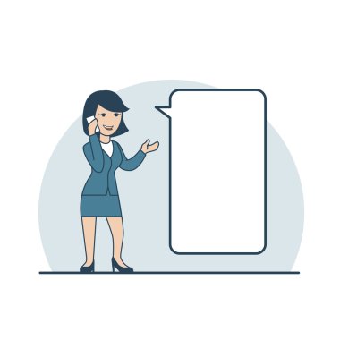 Mutlu İş kadını telefon görüşmesi yapıyor