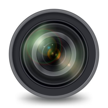 Camera lens isolated on white background clipart