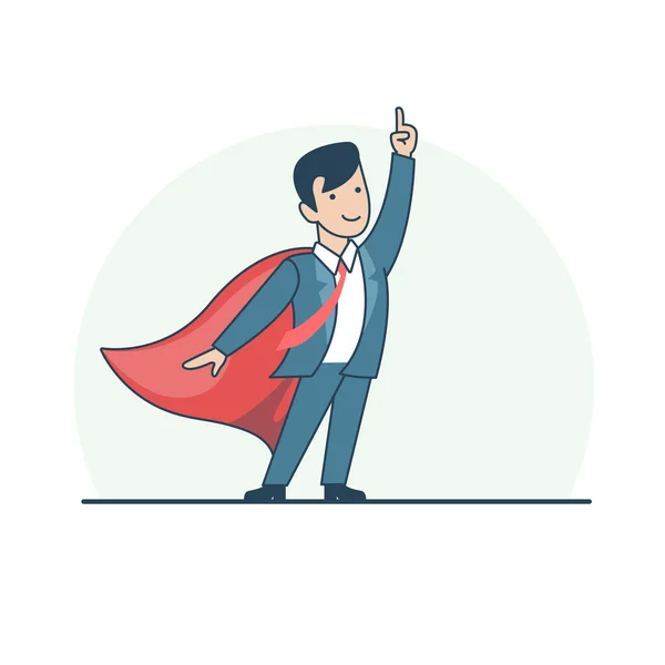 Biznesmen w czerwonym przylądku Super Hero — Wektor stockowy