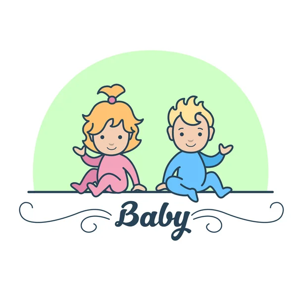 Boy and Girl Twins illustration