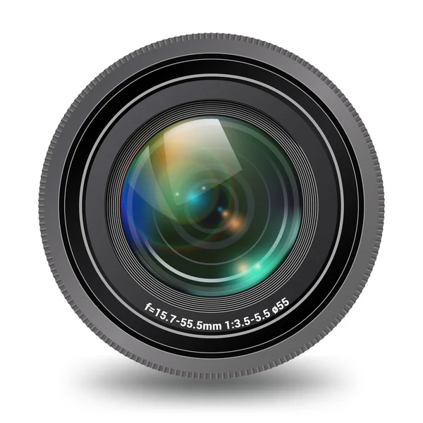 Camera lens isolated on white background — Stock Vector