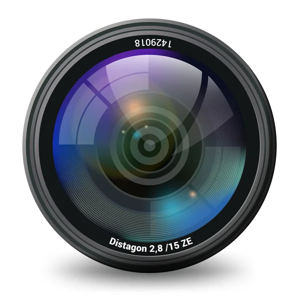 Objektiv fotoaparátu izolované na bílém pozadí — Stockový vektor