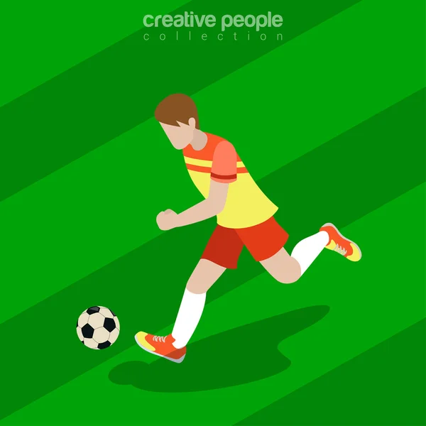 Joueur de football isométrique plat — Image vectorielle