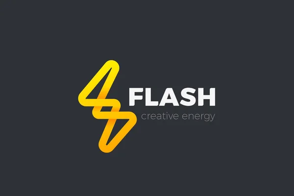 Flash Logo Modelo Vetor Design Energia Thunderbolt Voltagem Elétrica Ícone —  Vetores de Stock