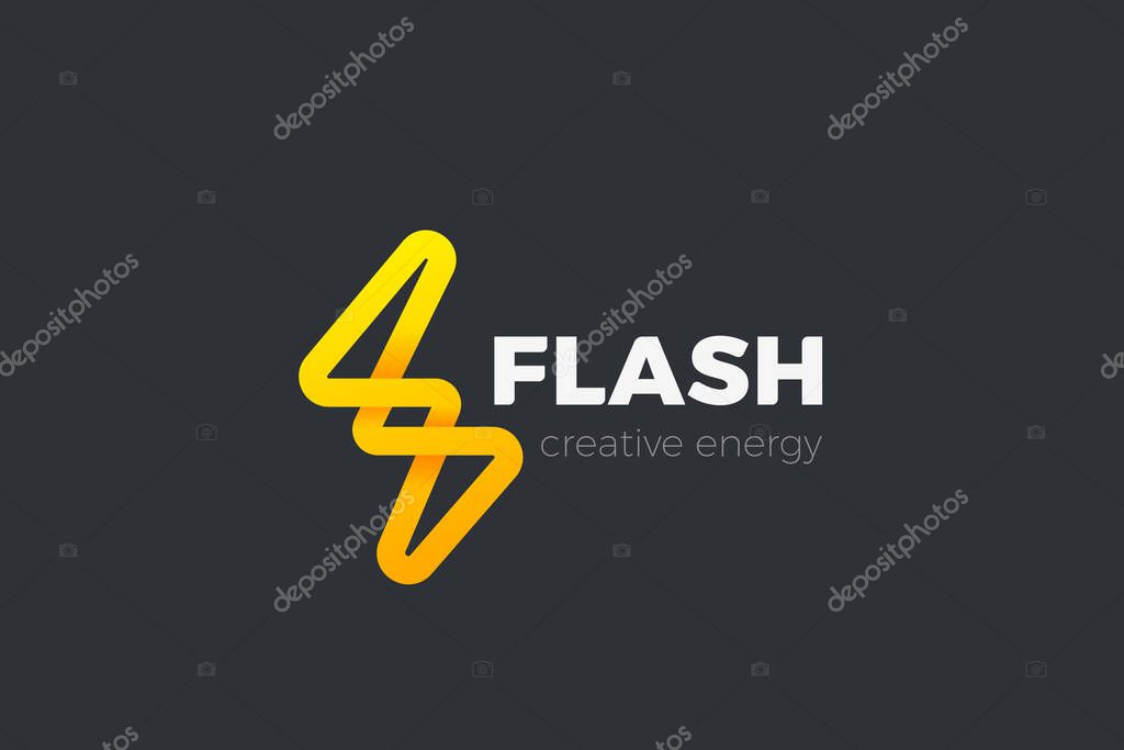 Flash Logo Energy design vector template. Thunderbolt voltage electric Logotype concept icon