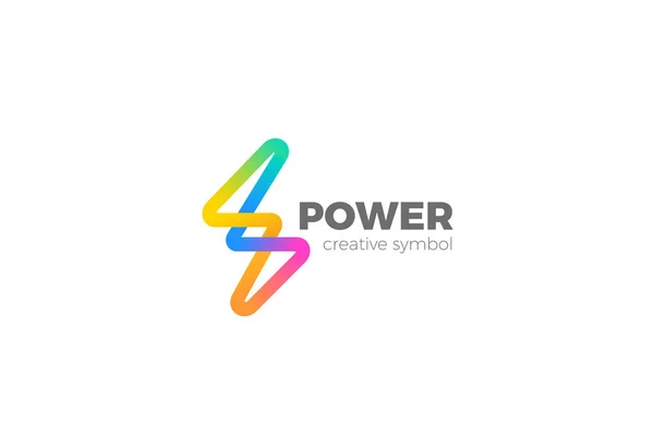 Flash Logo Energy Power Modelo Vetorial Design Colorido Thunderbolt Voltagem —  Vetores de Stock