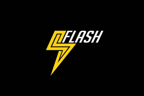 Flash Power Energy Logo Lightning Bolt Modelo Vetor Design —  Vetores de Stock