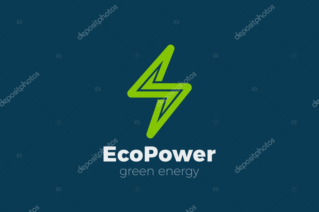 Green Energy Alternative Flash Logo Lightning Bolt design vector template