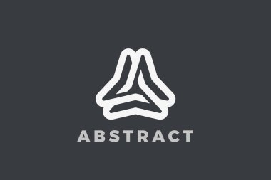 Üçlemeci Üçgen Logosu Sonsuzluk doğrusal anahat şeklini soyut Lüks Biçimi