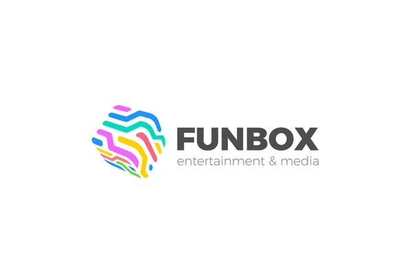 Box Logo Cube Színes Absztrakt Design Média Szórakoztató Vektor Sablon — Stock Vector