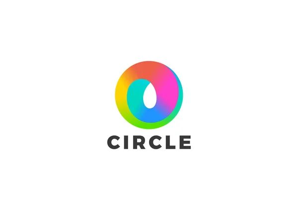 Circle Spiral Wave Droplet Logo Abstrakcyjny Kolorowy Wzór Wektora List — Wektor stockowy