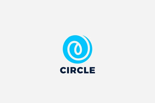 Circle Spiral Infinity Woda Wave Droplet Logo Abstrakcyjny Wzór Wektora — Wektor stockowy