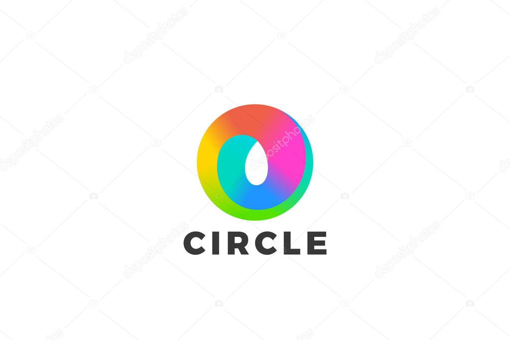 Circle Spiral Wave Droplet Logo abstract colorful design vector template. Letter O Logotype concept icon.