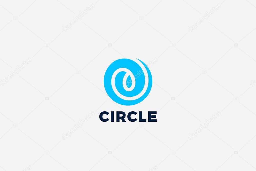 Circle Spiral Infinity Water Wave Droplet Logo abstract design vector template
