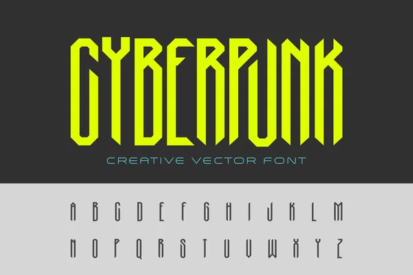 Τεχνολογία Cyberpunk Font Διάνυσμα Σχεδιασμού Tech Cyber Robot Ψηφιακή Εικονική — Διανυσματικό Αρχείο