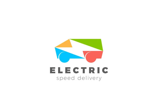 Hızlı Teslimat Hızı Elektrikli Araba Logosu Tasarım Şablonu — Stok Vektör