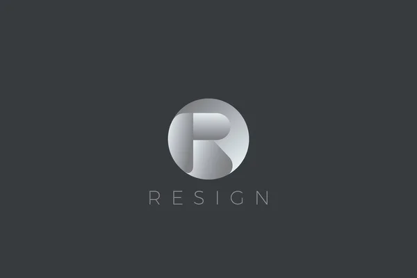 字母R标志设计商务奢侈品向量模板圆形样式 — 图库矢量图片