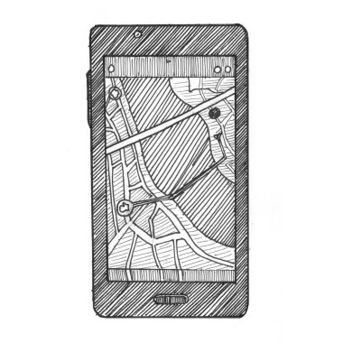 gps harita illüstrasyon görüntü