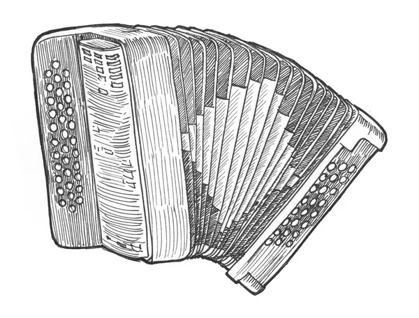 Ilustracja akordeon harmonijka ustna — Zdjęcie stockowe