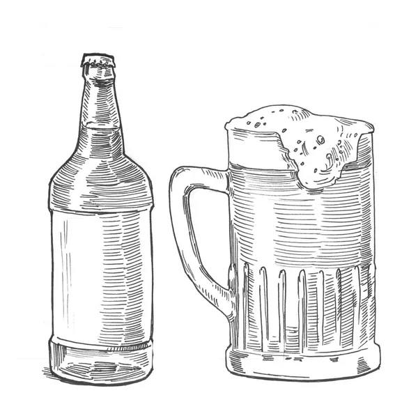 Рисование иллюстрационного пива — стоковое фото