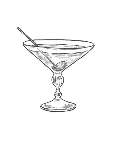 Bleistift Malerei Cocktail Illustration — Stockfoto