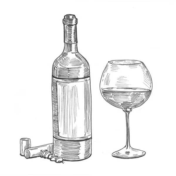 Рисование иллюстрационного вина — стоковое фото