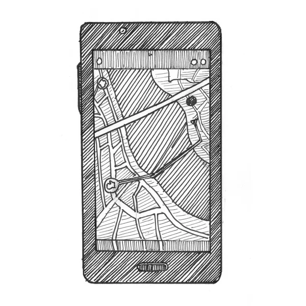 Illustration Bild der GPS-Karte — Stockfoto