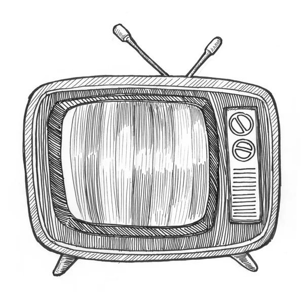 Retro vintage old-fashioned  tv — Stock Photo, Image