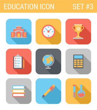 Flat style education  icons