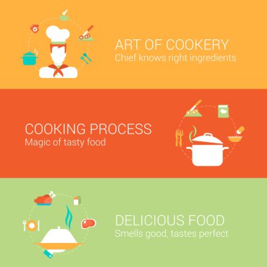 Yaratıcı pişirme kavramı düz simgeler