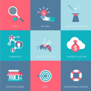 start up business design icons