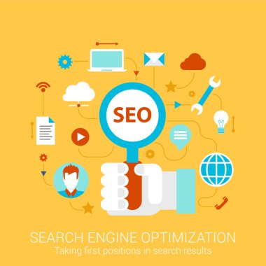 Modern flat design for SEO search