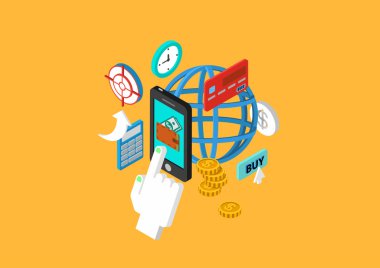 Mobile payment  isometric concept