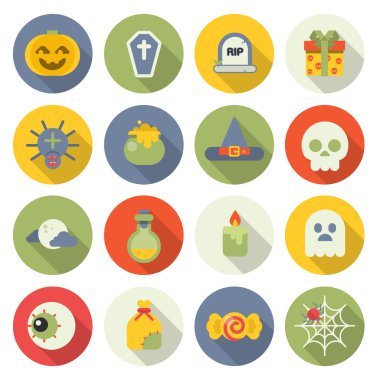 Cadılar Bayramı düz Icon set