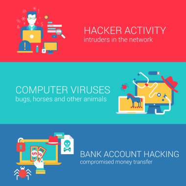 Hacker activity  and computer security concept clipart