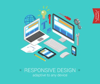 responsive web design  concept clipart