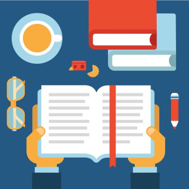 hands opened book for education reading