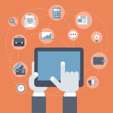 finger touch screen infographics